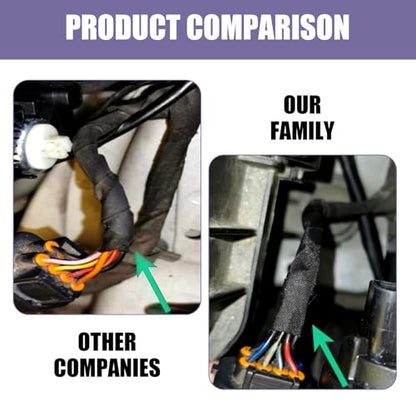 2 PCS Car Wire Harness Cloth Tape, 49.2Ft Cloth Electrical Tape for Engine Harness Wrap, High Temperature Resistance Self-Adhesive Wire Tape for Harness Noise Reduce and Insulation (Black)