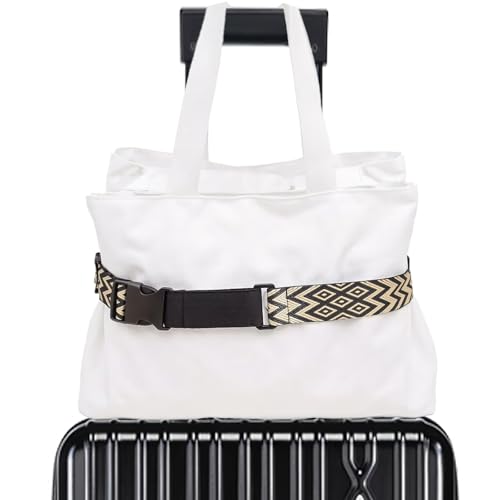 Adjustable Black Luggage Connector Straps for Suitcases | Handle Wrap | Secure Multiple Bags Hands-Free | Stylish Designs Fit Away/Travelpro Luggage | Business Trip & Travel - color: Luggage Strap-Black-05