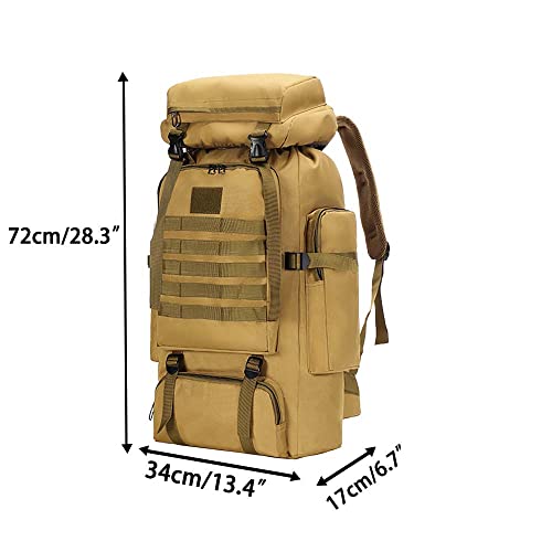 YFREAL 80L Hiking Camping Backpack,Hunting Backpack for Outdoor,Backpack Waterproof,Tactical Backpack for Men Women - color: City Camouflage