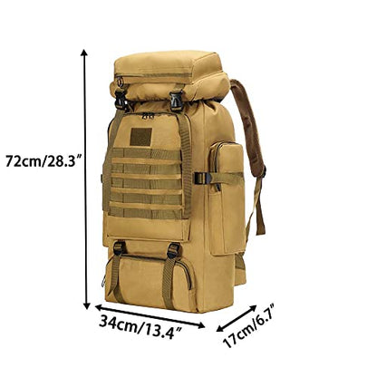 YFREAL 80L Hiking Camping Backpack,Hunting Backpack for Outdoor,Backpack Waterproof,Tactical Backpack for Men Women - color: City Camouflage