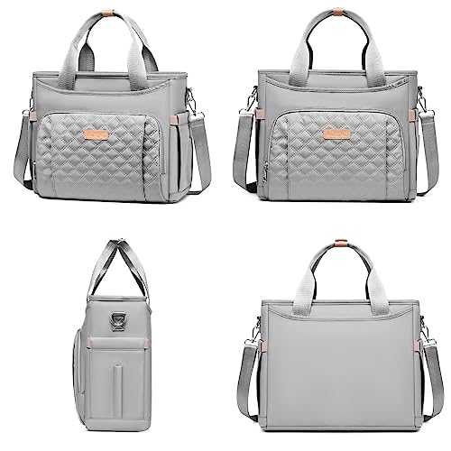 AIJIEKE Large Insulated Lunch Bag for Men Women, Leakproof Work Lunch Box | Keeps food fresh 8-12 hours. Spacious multi-pocket design with a removable strap. Water-resistant and easy-wipe interior - color: Gray