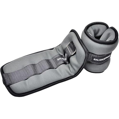 Fitvids Fully Adjustable Ankle Wrist Arm Leg Weights, 1-20LBS, Multiple Options - style: 3 lbs each (6-lb pair), Gray