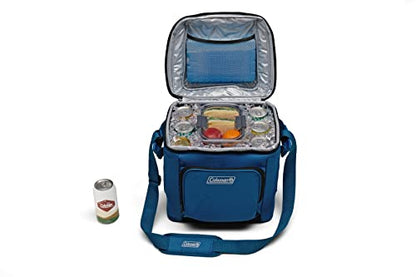 Coleman Chiller Insulated Soft Cooler, Leakproof 9/16/30 Can Cooler with 12+ Hour Ice Retention, Made with Recycled Materials, Great for Lunch, Camping, Beach, Pool, Sports, & More - color: Blue, style: 30 Can