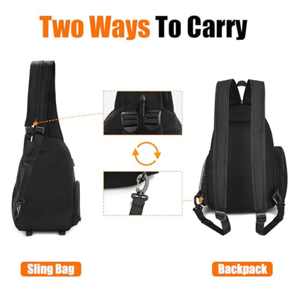 Cwatcun Sling Bag, Crossbody Case for DSLR SLR Canon Nikon Sony Mirrorless Cameras - Photography Backpack for Photographers - color: 2.0 Black