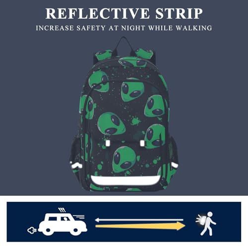 ALAZA Alien Space Doodle Fun Laptop Backpack Purse for Women Men Travel Bag Casual Daypack with Compartment & Multiple Pockets - color: Alien
