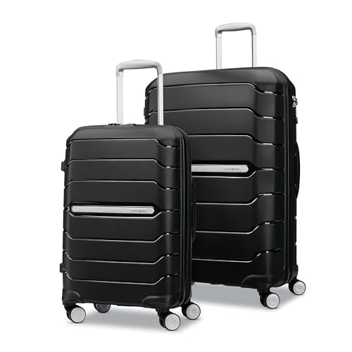 Samsonite Freeform 2-Piece Luggage Set - Carry-On & Large Checked Luggage with Dual Spinner Wheels - Durable Polypropylene Hardshell - TSA Lock, Airline-Approved - Expandable Hard Shell – Black - color: Black, size: 2-Piece Set (Carry-on/Large)