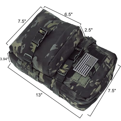 Tactical Mini Molle Hydration Pack,Molle Hydration Carrier with US Flag Water Resistant,Hydropack for Tactical Vest Backpack - style: Bcp