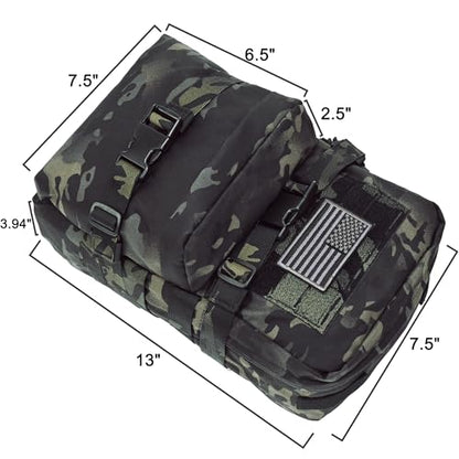 Tactical Mini Molle Hydration Pack,Molle Hydration Carrier with US Flag Water Resistant,Hydropack for Tactical Vest Backpack - style: Bcp