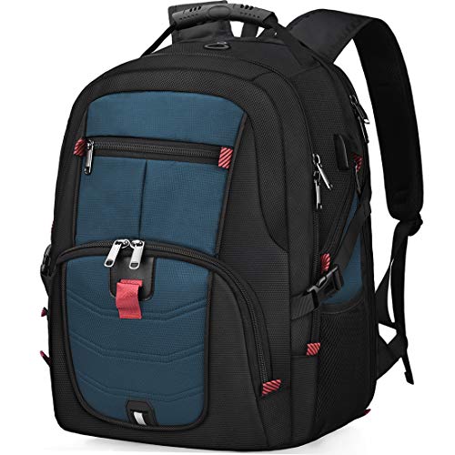 NUBILY Laptop Backpack 18.4 Inch Waterproof Extra Large TSA Travel Backpack Anti Theft College Business Mens Backpacks with USB Charging Port 17.3 Gaming Computer Backpack for Women Men Blue - color: Blue, size: 18.4 inch