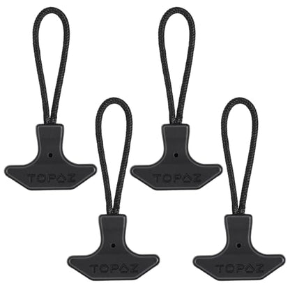 4PCS T-Shaped Zipper Pull Replacement - Durable TPU Zipper Pulls for Luggage, Backpacks, Jackets - Universal Zippers Repair Kit with Extender Tabs, Slider Replacement
