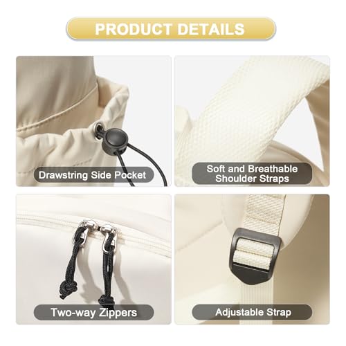 Backpack Lightweight bag Waterproof college backpack for cute Aesthetic backpacks Casual Daypack for Men Women(Beige) - color: A-beige