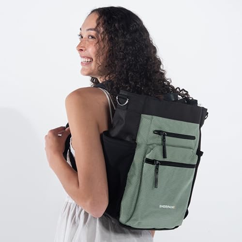 Sherpani Soleil, Anti Theft Convertible Backpack, 3 in 1 Tote, Crossbody Purse, 18L Travel Bag, Fits 13” Laptop (Aloe Mist) - color: Aloe Mist