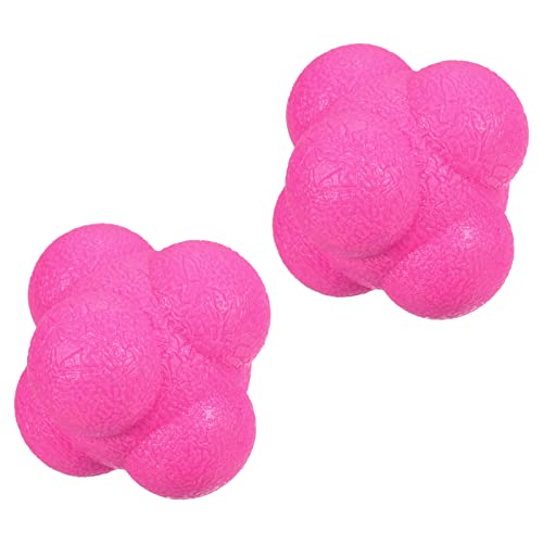 Bounce Reaction Balls, 2 Pack Coordination Ball Agility & Speed Training Game Sports Ball TPR High Difficulty for Baseball Soccer Softball Basketball, Pink