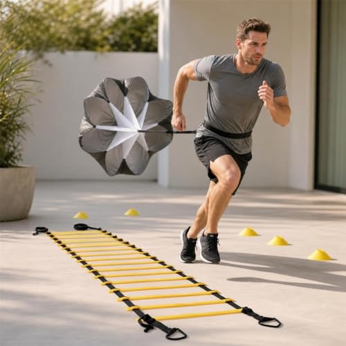 Agility Training Equipment Set, Football Training Equipment Kit, Soccer Speed Training Gear, & Hurdles