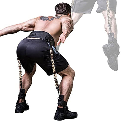 INNSTAR Vertical Jump Trainer for Volleyball Basketball Home Gym, Jump Machine Resistance Bands, Easy to Carry, Adjustable Jump Training Equipment - color: Desert-120LB