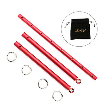 2026 Upgraded Heavy Duty Expandable Spreader Bar – Adjustable PU Straps for Pilates, Yoga - style: Red+PinkSP