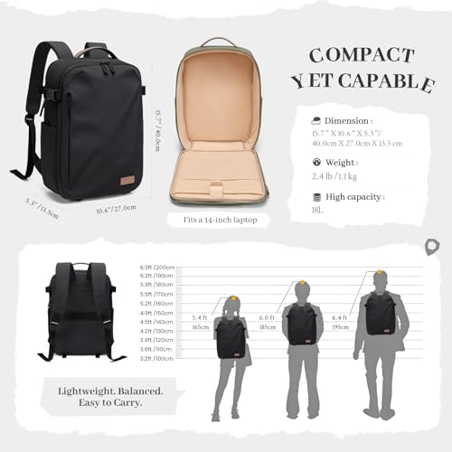 Camera Backpack for Photographers, DSLR/SLR Mirrorless Camera Bag with 14 Inch Laptop Compartment & Tripod Holder, Waterproof Rain Cover Photography Travel Daypack for Sony Canon Nikon Drone (Black) - color: Black