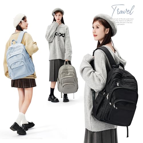 College Backpack For Women Men,Lightweight High School Bag,School Backpack With Lots Of Pockets,Cute Bookbag For Teens Boys Girls,Casual Daypack Backpack For School(Blue) - color: F4-blue