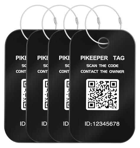Smart Luggage Tags with QR Code Location Display - Customizable Tags with Privacy Protection for Lost & Found, 4-Pack Waterproof & Durable Travel ID Labels for Suitcases & Backpacks - color: Black
