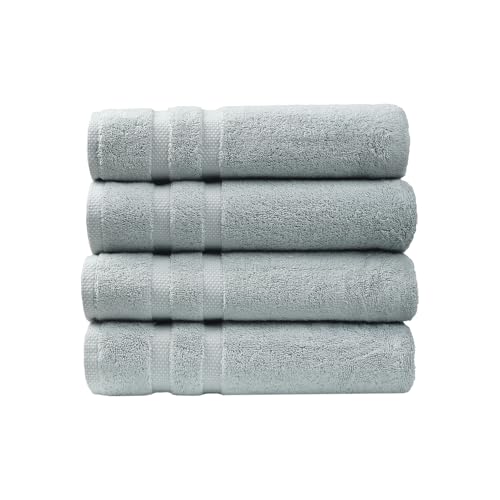 SOFE H&L | Olea Luxury Cotton Turkish Bath Towels Set of 4 Light Blue | Premium, Soft, Durable, Absorbent | Hotel Quality Plush Towels and Thick Towel Sets - color: Light Blue, size: Set of 4 - Bath Towel