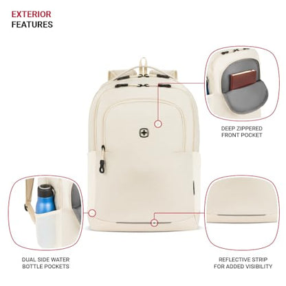SwissGear Orientation Laptop Backpack, Sandshell, 17"x12"x7" - color: Sandshell, style: Orientation