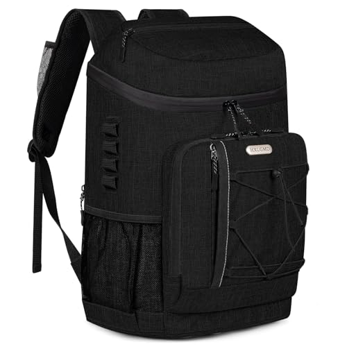 HXLGMD Backpack Coolers Insulated Leak Proof 30 Cans, Soft Sided Insulated Cooler Bags Ice Chest Backpack for Beach Travel Camping, with Reusable Ice Packs - color: Black