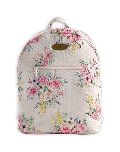 Maison d' Hermine Backpack for Women Men Cotton Shoulder Multipurpose Rucksack with Small Pouch Lightweight Multi Pocket for Travel Work Beach Perfect for Spring Summer (Sweet Rose Lavender) - color: 03 -Sweet Rose Lavender