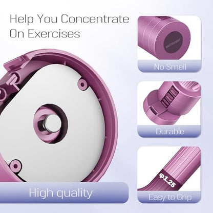 EAST MOUNT Adjustable Dumbbells 5 lb Dumbbells Set of 2 / Pair 10 lb Total Free Weights 6 in 1 Women Hand Weights for Home,Office,Gym Exercise Training 2lb 3lb 4lb 5lb Fast Adjust - color: Purple