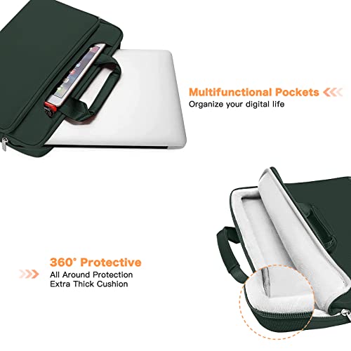MOSISO 360 Protective Laptop Bag 15.6 inch, 15-16 inch Computer Bag Compatible with MacBook Air 15 inch/Pro 16 inch, HP,Dell,Lenovo,Asus,Notebook, Laptop Carrying Case with Strap&Handle, Emerald Green - color: Emerald Green, size: 16 inch