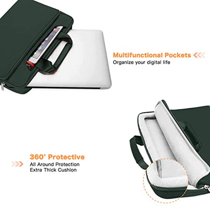 MOSISO 360 Protective Laptop Bag 15.6 inch, 15-16 inch Computer Bag Compatible with MacBook Air 15 inch/Pro 16 inch, HP,Dell,Lenovo,Asus,Notebook, Laptop Carrying Case with Strap&Handle, Emerald Green - color: Emerald Green, size: 16 inch