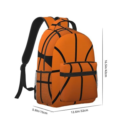 Basketball Laptop Backpacks With Smooth Zippers,Ergonomic Shoulder Straps,16.5â€ Travel Backpack For Adult