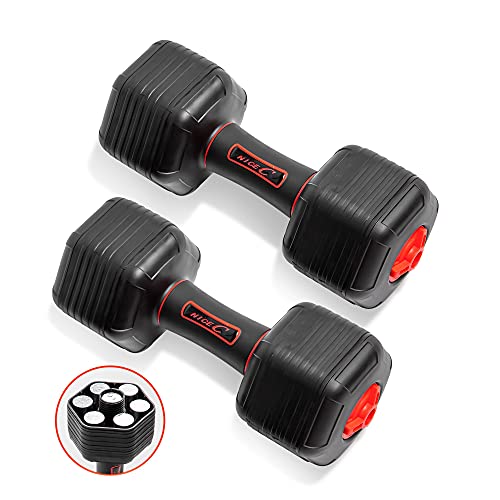 Nice C Adjustable Dumbbells Weights, Neoprene All-in-1 Options, Non-Slip, All-Purpose, Home, Gym, Office - style: Black 18lb Pair