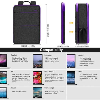 ZINZ Slim & Expandable Laptop Backpack 15 15.6 16 Inch Case, Water Resistant Travel Backpack Compatible with MacBook Pro/Neo 16" 15", Dell XPS 15 16 and Most 15" 15.6" 16" Notebooks，B01PU01 - color: B01pu01, size: 15"-16"