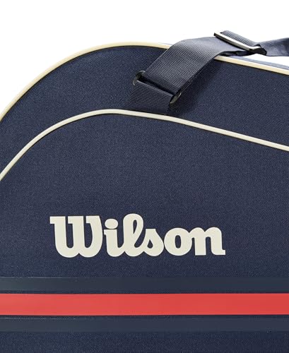 WILSON 2025 Team Tennis Racket Bags - color: Navy/Red, size: Holds up to 6 Rackets