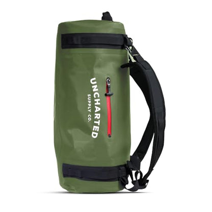 Uncharted Supply Co. The Vault Waterproof Duffel Bag - Airtight bag with Backpack Straps, Carry-On Size, Perfect for travel, boating, camping, recreation. (Olive, 45L) - color: Olive, size: 45L