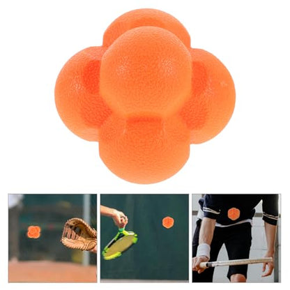 Hexagonal Reaction Ball 7cm Orange Hand-Eye Coordination Agility Training Speed Reflex Trainer for Baseball and Goalkeeper Training