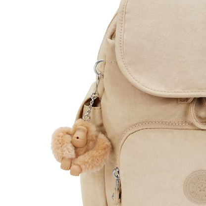 Kipling City Pack Mini Shimmer Backpack - color: Sparkled Beige, size: Mini
