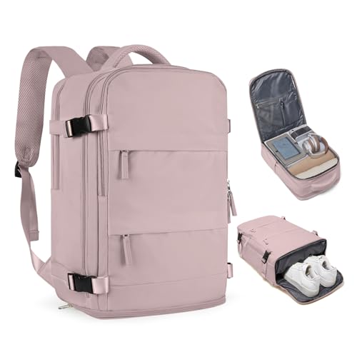 coofay Large Travel Backpack For Women Men Airline Approved Carry On Backpack Flight Approved Waterproof Sports Backpack Casual Daypack Hiking Backpack - color: A-pinkish Purple, size: Large