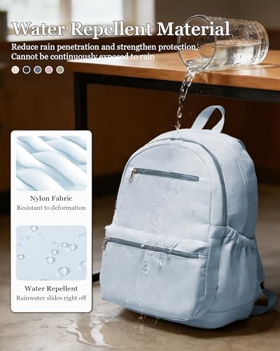 Lightweight School Backpack for Women Men, Multi Pocket Backpack for College Students, Waterproof Middle School Bags, Simple Bookbag for Teens Girls Boys, Blue - color: Blue