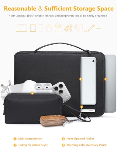 HYZUO 13 Inch Laptop Case Sleeve Bag for MacBook Air 13 M5 M4 M3 M2 M1 2026-2018, 13" MacBook Neo 2026, MacBook Pro 13 M2 M1 2026-2016, 13"-12.9" iPad Pro/Air, 13"-12" Surface Laptop/Pro, Black - color: Black, size: 13 Inch