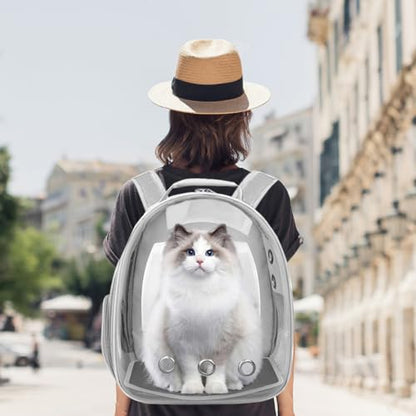 Pet Backpack Carrier,Bubble Backpack Cat Carrier,Pets and Small Dogs,Space Capsule Pet Carrier for Traveling, Walking, Hiking and Outdoor Activities (Gray) - color: Gray