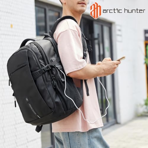 ARCTIC HUNTER AH Business Laptop Backpack for Men Work Commuting, 30L Large Travel Carry On Backpack Flight Approved for Airplane, Professional College Backpacks Casual Daypack Black - color: Black