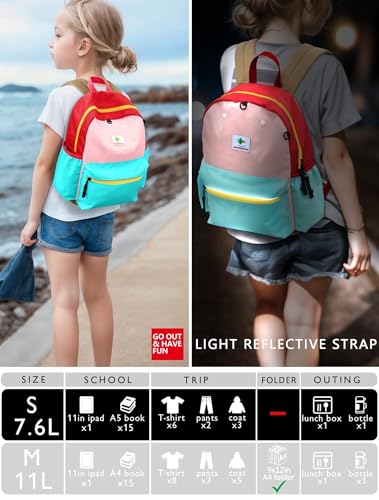atgark Preschool Toddler Backpack For Boys Girls, School Mini & Travel, Small Kids Child Backpacks, Kindergarten Elementary bag, 11.6" H - color: Flamingo, size: Age 1-3 (11.6" H Can't Fit Folder)