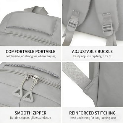 School Cute Aesthetic Backpack Girls Backpack for Students Kids Teen Girls Large Capacity Bookbags College Backpacks Laptop Lightweight Bookbag Casual Travel Daypacks School Bag（Grey） - color: Grey