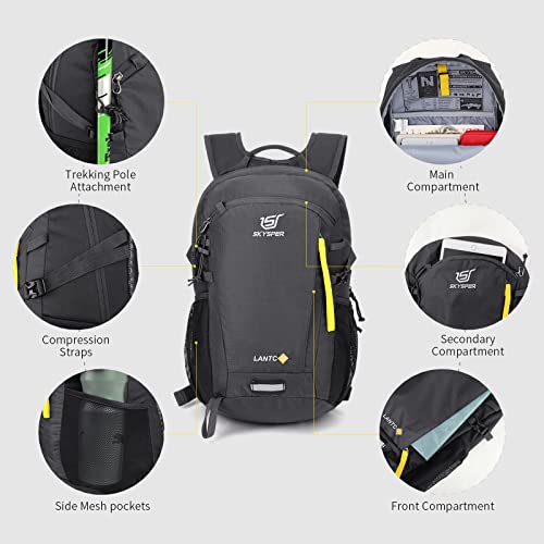 SKYSPER Small Hiking Backpack, 20L Lightweight Travel Backpacks Hiking Daypack for Women Men - color: Lantc20-darkgray, size: 20l