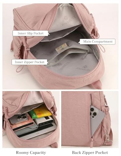 Mini Backpack for Women Nylon Small Backpack Purse Crossbody Sling Bag Convertible Backpack Casual Shopping Daypack (Pink) - color: Pink
