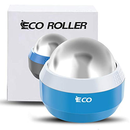 iECO Cold Massage Roller Ball - Ice Roller Ball for Muscles Deep Tissue, Cold & Heat Therapy, Plantar Fasciitis Roller - color: Blue+white, size: 1 Count (Pack of 1)