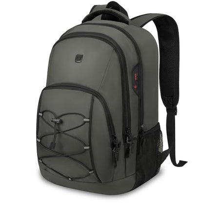 Goloni Laptop Backpack for Men Women, 17 Inch Travel Backpack with USB Charging Port, Water Resistant Lightweight Backpack with Compartments, 30L Casual Daypack,Grey - color: Grey