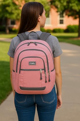 FUEL Laptop Bag Hiking Travel Commuter Carry On Casual Water Resistant College Daypack Classic Computer Bag Backpack for Women, Pink - color: Pink