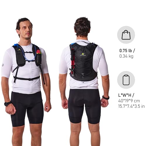 N NEVO RHINO Hydration Backpack, Lightweight Hiking Water Backpack, Hydro Bike Pack with 70 oz 2L Water Bladder, Hydration Daypack for Cycling Rave Mountain - color: Black